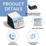 80PCS Sublimation Magnet Blanks 3x3 Bulk Square Produnts 40 Pcs Sublimation Blanks and 40Pcs Soft Magnetic for Kitchen Personalized Sublimation Refrigerator Fridge Magnets Blank Set for DIY Craft LaiHiulaan