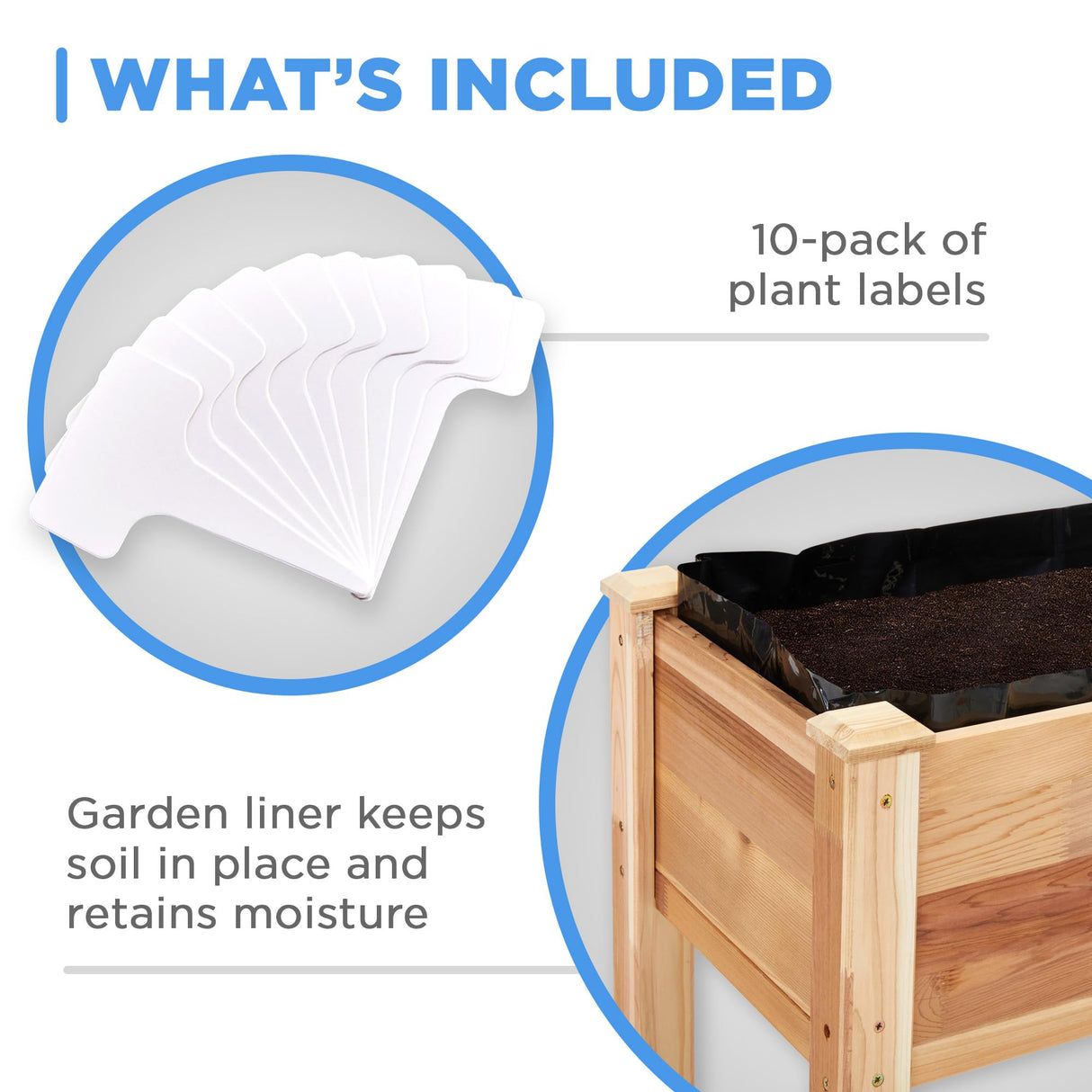 Jumbl Raised Canadian Cedar Garden Bed | Elevated Wood Planter for Growing Fresh Herbs, Vegetables, Flowers, Succulents | 34x18x30” Jumbl