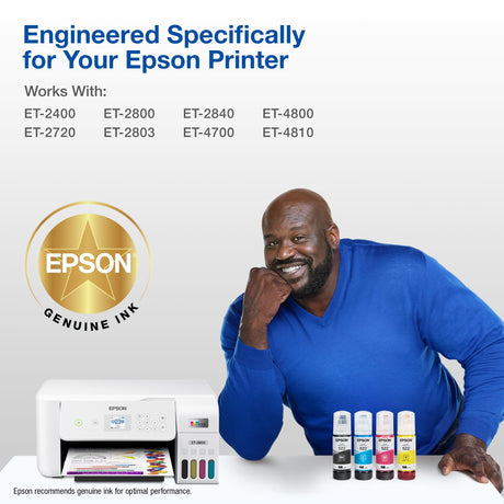 EPSON 522 EcoTank Ink Ultra-high Capacity Bottle Black (T522120-S) Works with EcoTank ET-2720, ET-2800, ET-2803, ET-2840, ET-4700, ET-4800, ET-4810 Epson