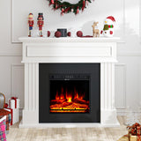 oneinmil Electric Fireplace with Mantel, Fireplace TV Stand with 18’’ Electric Fireplace Heater, 3D Realistic Flame, Freestanding Fireplace for Living Room, Bedroom, White oneinmil