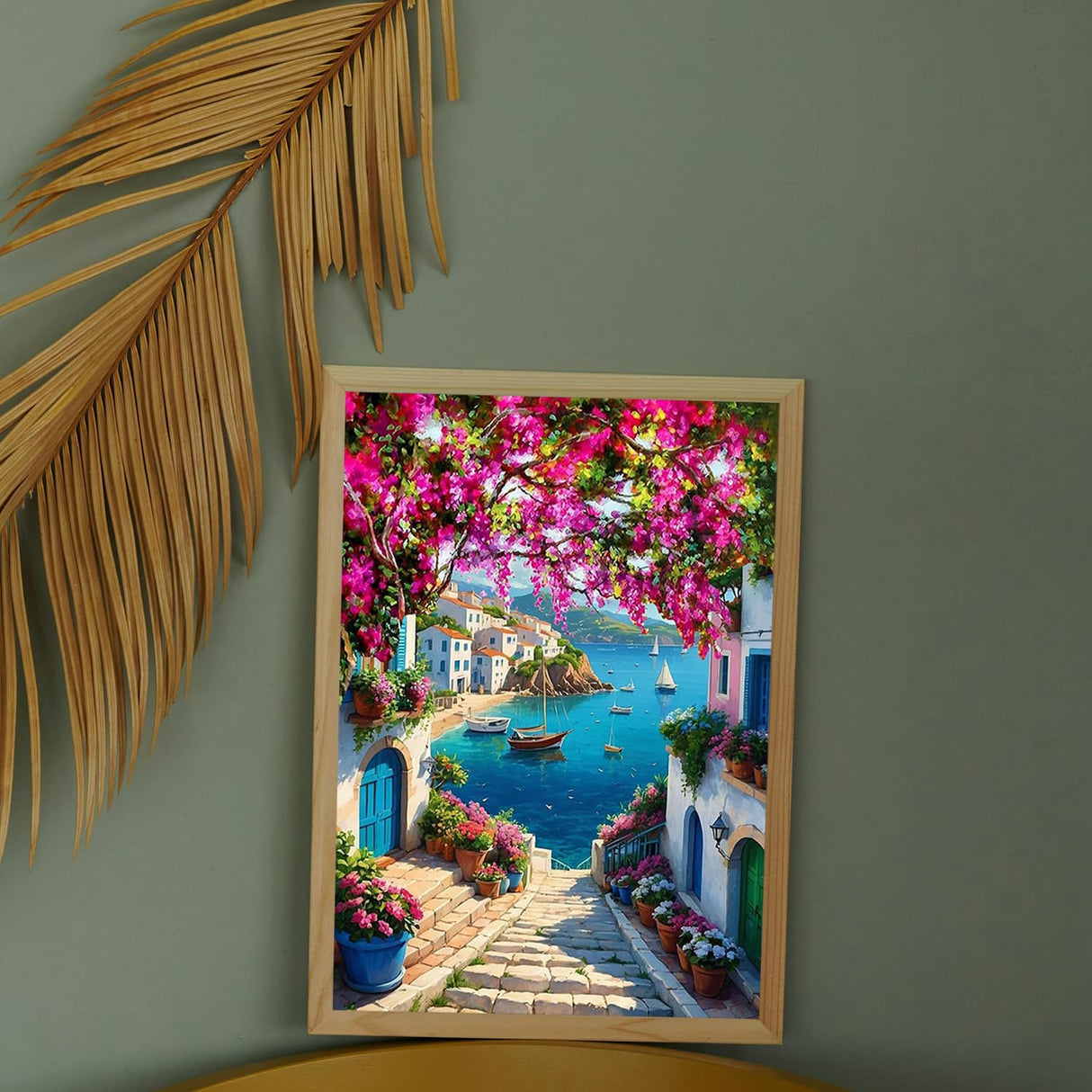 MIRCVSH Scenery Paint by Numbers Kit for Adults,Framed Landscape Paint by Number Kits on Canvas with Brushes,Flowers and Sea Oil Painting Kits with Wooden Easel for Home Wall Decor 12X16 Inch. MIRCVSH