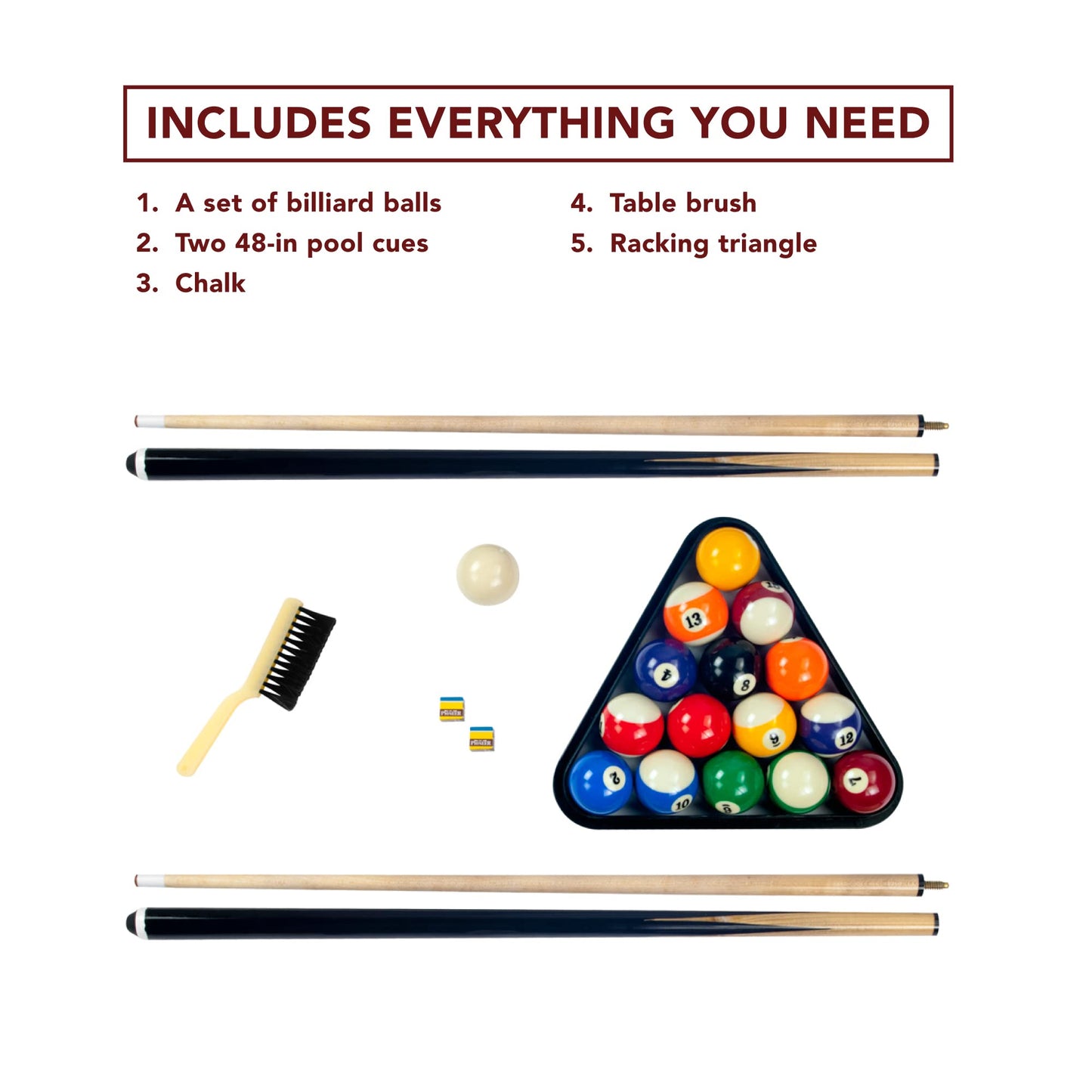 Pendleton 6-ft Portable Pool Table - Driftwood Finish with Burgundy Felt - WoodArtSupply