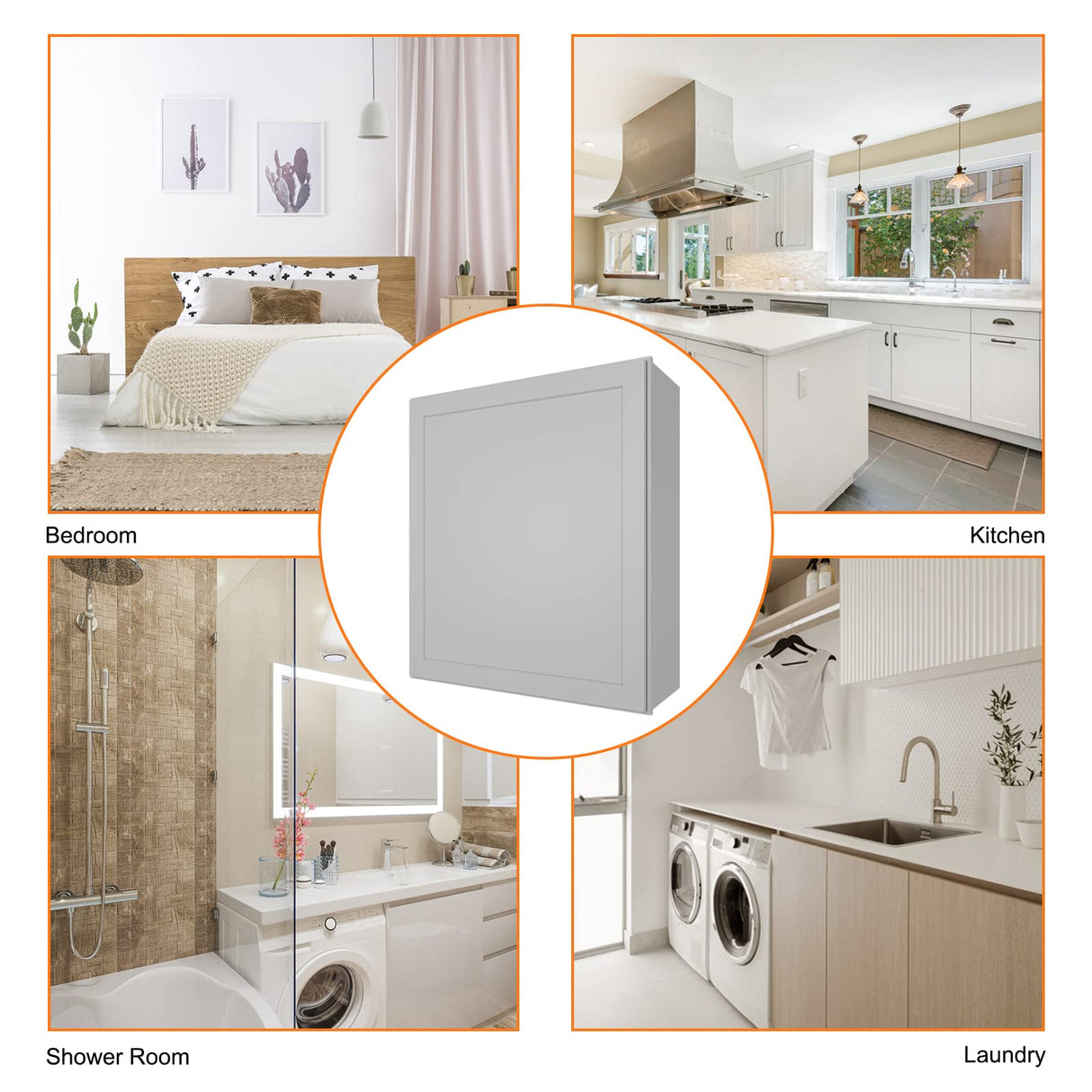 ROOMTEC Wood Wall Cabinet, Single Door Medicine Cabinet with Adjustable Shelves and Soft-close Door for Kitchen, Bathroom, and Laundry. 12" D*21" W*30" H, Shaker Dove ROOMTEC