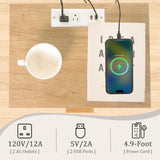 Fultyle Wood Nightstand with Charging Station, Bedside Table with Fluted Drawers and Outlet, Boho Night Stand for Bedroom, Living Room, Office (Rustic Walnut) Fultyle