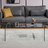 Meihua Glass Coffee Table for Living Room, Clear Coffee Table with 0.47 inch Tempered Glass, Small Modern Coffee Table. Meihua