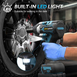 SPICIMOMO Cordless Impact Wrench 1/2 Inch for Car, 20V Brushless Power Impact Gun 600N.m(443Ft-lbs) with 2 Packs 4.0Ah Batteries, High Torque Electric Impact Driver for Mechanic, Mechanical Engineer SPICIMOMO