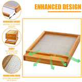 MayBee 10 Frame Screened Bottom Board Beehive Dipped in 100% Beeswax, Bee Hives Kit Includes 2 Deep Boxes & 1 Medium Box with Beehive Frames and Heavy Wax Coated Foundations.Preferred for Summer. MayBee