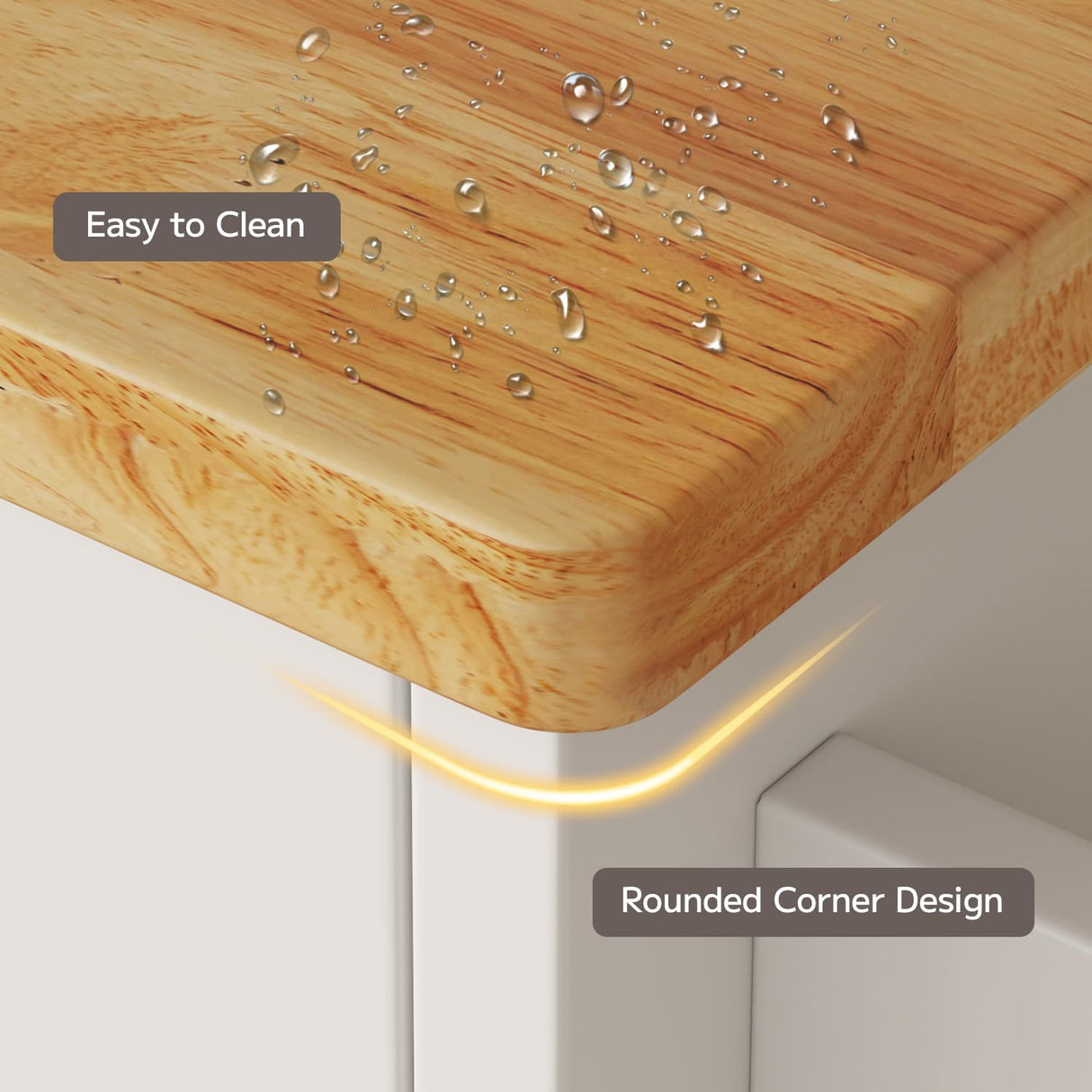 Gizoon Kitchen Island Cart on Wheels, with Thickened Wooden Countertop, Rolling Serving Utility Cart with Drawers and Doors, Bar Cart with Adjustable Shelf and Removable Tray for Dining Room, White Gizoon