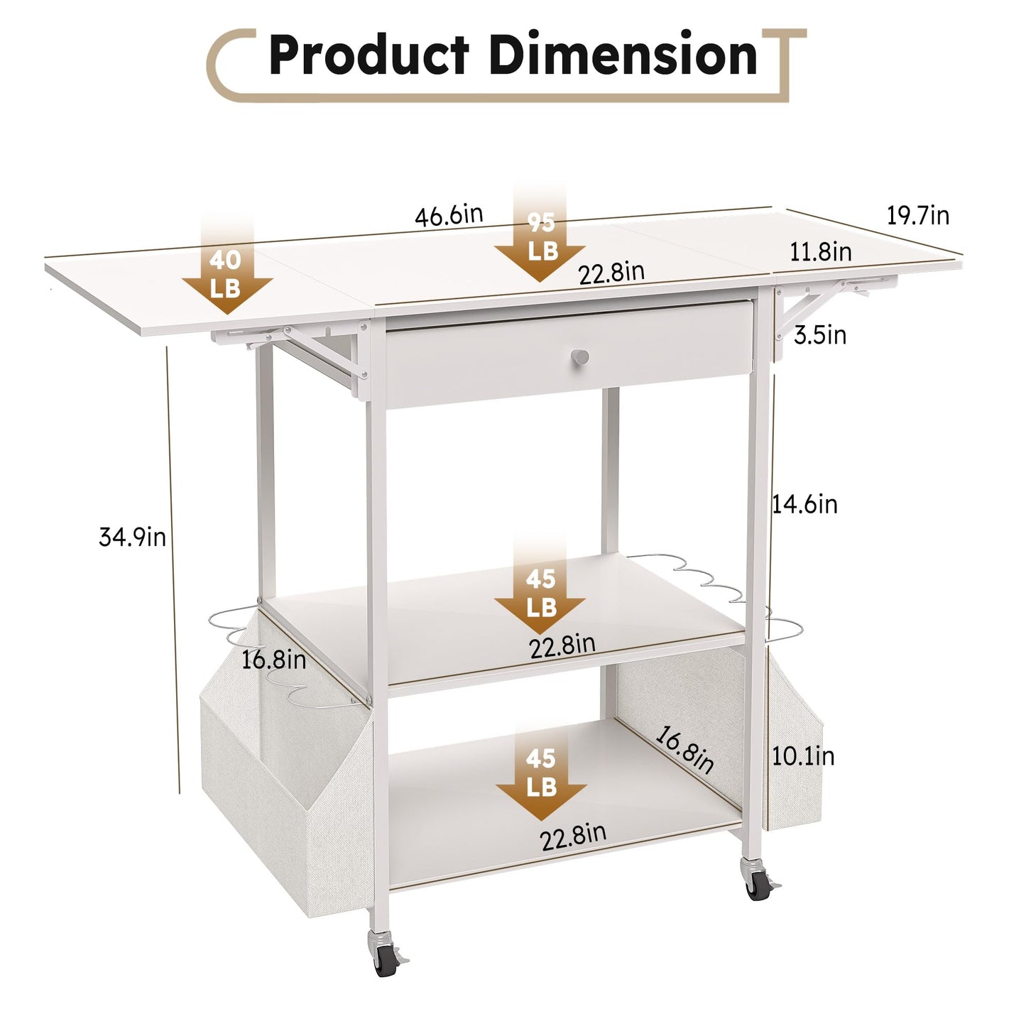 𝐂𝐫𝐚𝐟𝐢𝐭 Foldable Heat Press Table—Hold 36 Vinyl Rolls, Movable Heat Press Stand Cart with Storage Bag, Collapsible Heavy Duty Workbench for Sublimation, T-Shirts and Caps Heat Transfer Project