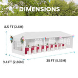 10’ x 30’ Party Tent Portable Outdoor Canopy Tent Sturdy Pop Up Gazebo with 5 Removable Walls Easy Assembly Outdoor Tents for Parties Wedding Event Backyard Patio, White PayLessHere