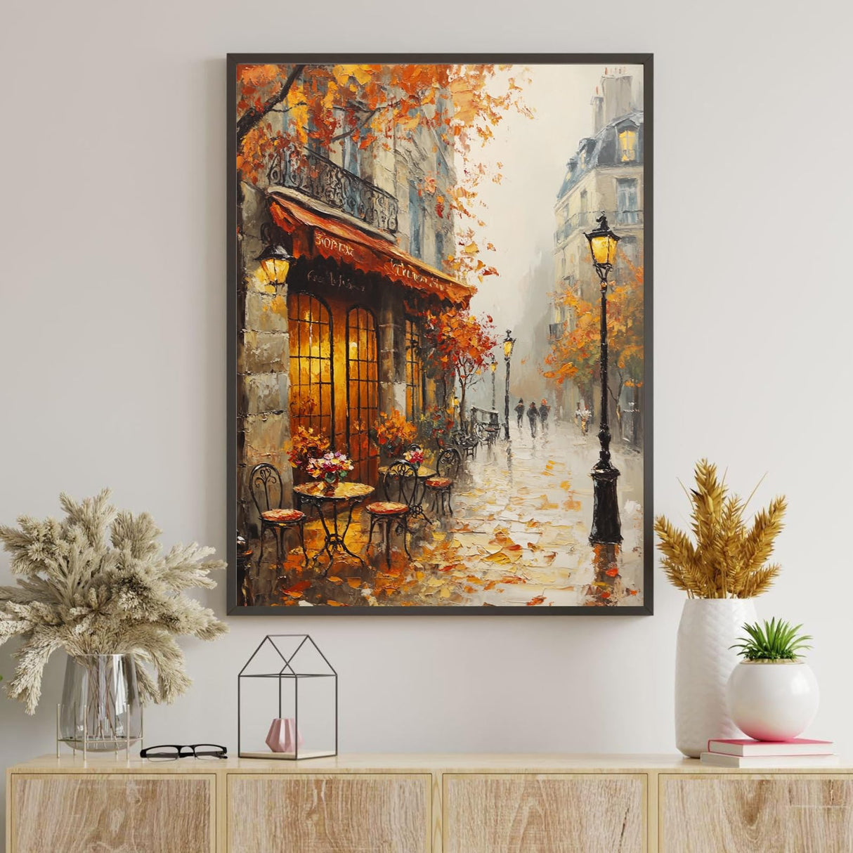 Ceiomez Paint by Number Kits for Adults, Street Paint by Number for Adults, Cafe Adult Paint by Number Kits on Canvas for Home Decor 16x20in Ceiomez