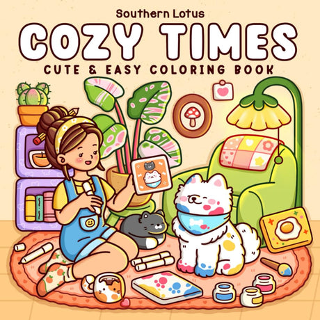 Cozy Times: Coloring Book for Adults and Teens Featuring Girls, Boys, and Pets in Chill Moments and Relaxing Times for Relaxation (Cute & Easy Coloring) WoodArtSupply