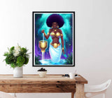 Diymood DIY 5D Diamond Painting Kits for Adults African American - Diamond Art Kits for Adults African American | Full Drill Round | Crystal Mosaic | Beginner | Home Wall Decor | 12x16inch Diymood