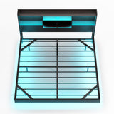 DICTAC King Floating Bed Frame with LED Lights and Headboard Storage, Visual Floating Bed with Charing Station, King Size Metal Platform Bed with Stable Structure, No Box Spring Need, Easy Assembly DICTAC