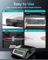 SUNLU Official Filament Connector, Fast Heating Filament Connector for 3D Printer Filament 1.75mm, Up to 240°C, Compatible with PLA PETG TPU ABS PA Nylon, Easy to Use, Pack with 200PCS PTFE Sleeve SUNLU