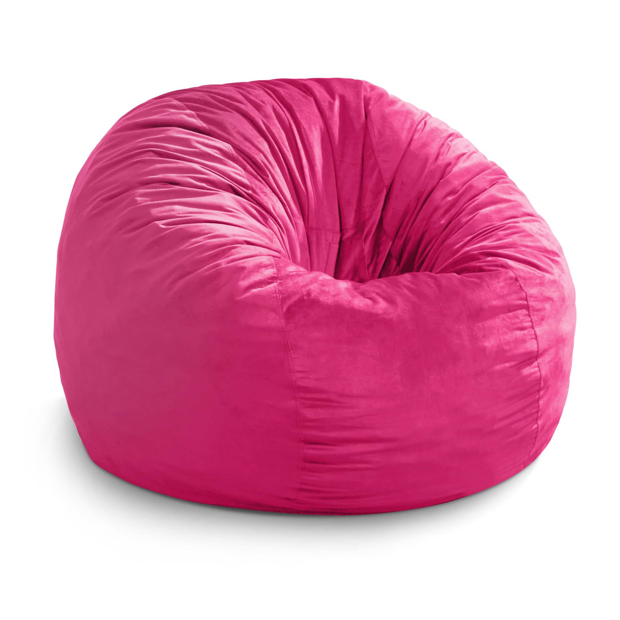 3FT Bean Bag Chair Bean Bag Chairs for Adults Giant Bean Chairs with Velvet Cover, Memory Foam BeanBag Chair Fluffy BeanBag Chairs for Living Room, Bedroom - Pink (36" x 36" x 22") Hobestluk
