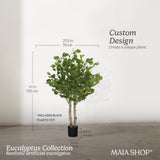 Maia Shop 3.5ft Artificial Eucalyptus Tree, Fake Plants for Home Decor, Natural Wood Trunk Maia Shop
