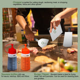 18PCS Griddle Accessories Kit, Flat Top Grill Accessories Set for Blackstone and Camp Chef, Grill Spatula Set with Enlarged Spatulas, Basting Cover, Scraper for Outdoor BBQ EWFEN