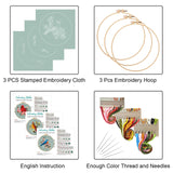 Louise Maelys 3 Sets Bird Embroidery Kits for Beginners,Adults Starter Flower Pattern Cross Stitch Kit DIY Needlepoint Kits with Embroidery Instructions Louise Maelys