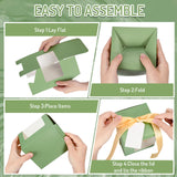 Whaline 24Pcs Sage Green Mug Gift Boxes with Tag Ribbon Sublimation Mug Boxes with Window Paper Gift Packaging Box for Blanks 11oz, 12oz, 15oz Mugs Whaline