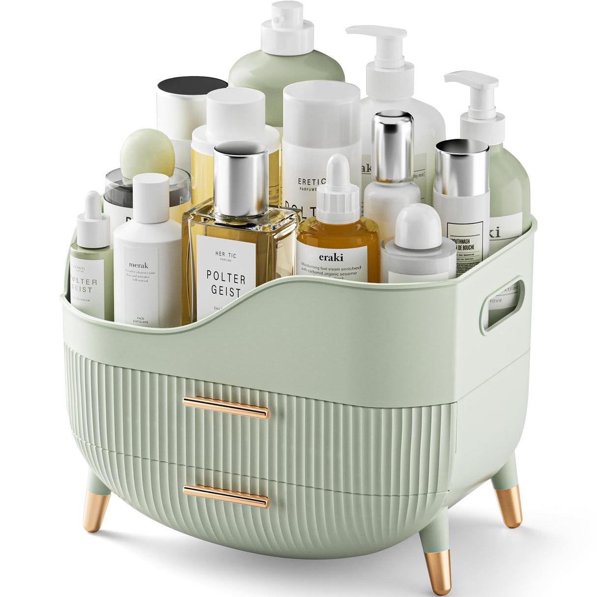 Pajiriona Makeup Organizer with Drawers,Skincare Organizer for Vanity,Storage Box with Handle,Large Cosmetic Display case for Dresser, Bathroom Countertop Pajiriona