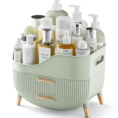 Pajiriona Makeup Organizer with Drawers,Skincare Organizer for Vanity,Storage Box with Handle,Large Cosmetic Display case for Dresser, Bathroom Countertop