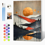 Auremi Mountain Paint by Numbers Kits for Adults Beginners,Easy Sunset Paint by Numbers on Canvas Framed DIY Landscape Painting by Numbers for Gift Home Wall Decor 8x12 Inch Auremi