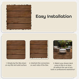 OutdoorZ Interlocking 12-Inch Deck Tiles, 27 Tiles - 12" x 12", Plank Royal Mahogany - DIY Weatherproof Patio Tiles - High-Quality Durable Deck Flooring for Outdoor & Indoor Use by Achim Home Decor Achim Home Furnishings