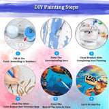 Ocean Turtle Paint by Numbers Kit for Adults Beginner, SeaTurtle Paint by Number Kit for Adults, Adult Paint by Number Canvas Animal with Paintbrushes and Acrylic Pigment 16x20 inch,Ocean Turtle JUJUHOOD