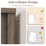 IDEALHOUSE Farmhouse 5 Drawer Dresser for Bedroom, 48" Tall Wood Dresser Chest of Drawer with Sliding Barn Door, Adjustable Shelf, Storage Organizer for Bedroom, Hallway, Living Room, Kitchen, Grey IDEALHOUSE