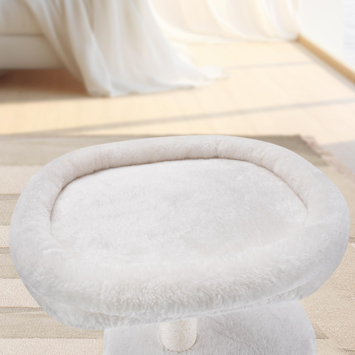 HUITREE 45in Cat Tree Tower with Big Cat Condo for Indoor Cats,Cat Tower Activity Center Cat Furniture with Scratching Post and Hanging Bed,Beige HUITREE