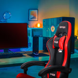 N-GEN Video Gaming Chair with Footrest High Back Ergonomic Comfortable Office Computer Desk with Lumbar Support Height Adjustable with PU Leather Recliner for Adults Women Men (Red) NEO CHAIR