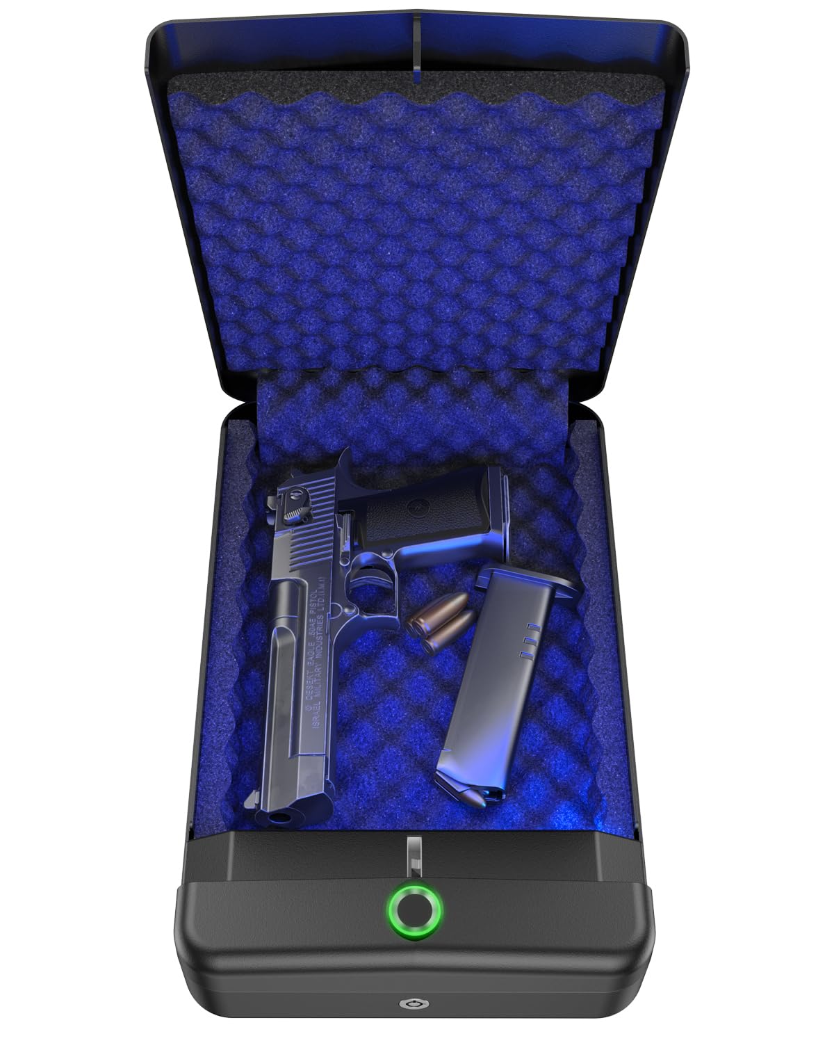 HOLEWOR Gun Safe, Small Pistol Safe Biometric Gun Safes for Handgun, Fingerprint Quick Access Handgun Safe Portable Gun Safe for Cars Travel Nightstand Bedside HOLEWOR