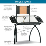 Studio Designs Futura Tower in Black with Clear Glass SD STUDIO DESIGNS