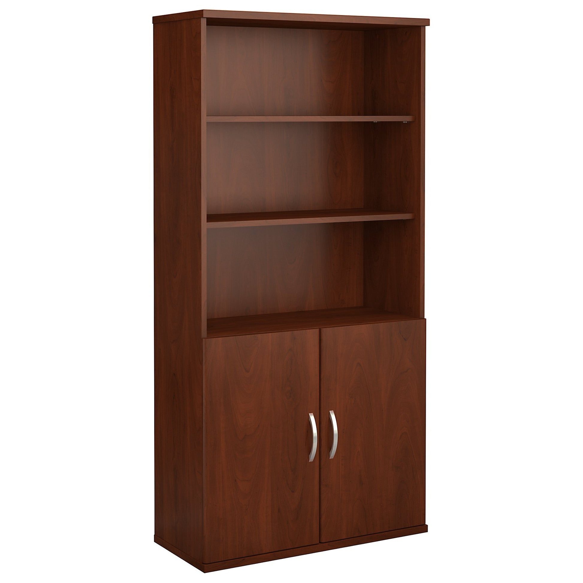 Bush Business Furniture Series C 36W 5 Shelf Bookcase with Doors in Hansen Cherry - WoodArtSupply