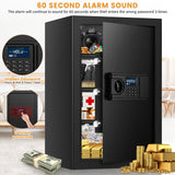 3.8 Cu ft Extra Large Safe Box Fireproof Waterproof, Security Home Safe with Fireproof Bag, LCD Digital Keypad Key Lock and Removable Shelf, Fire Document Safe for Money Medicines Jewelry Valuables Povanje