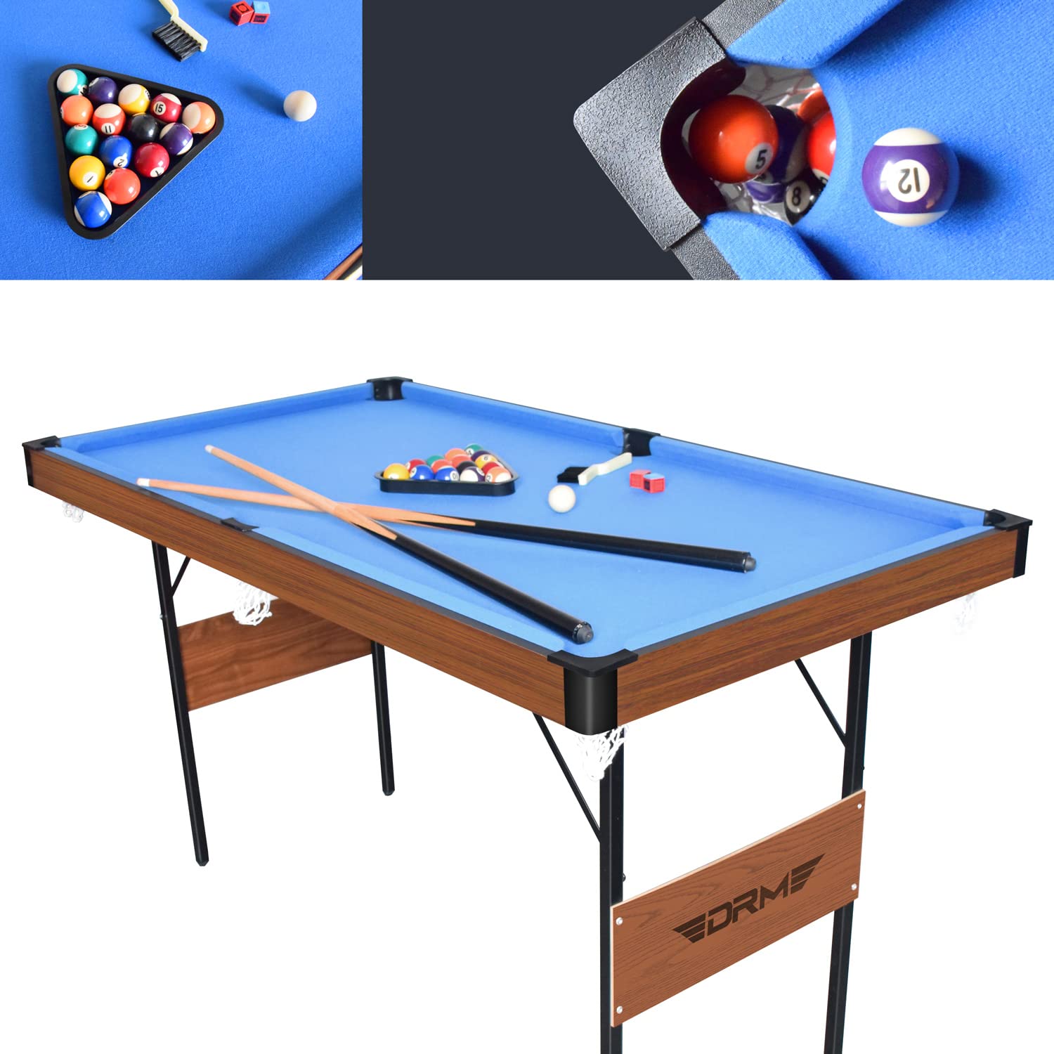 DRM 55Inch Multi Function 3 in 1 Combo Game Table, Folding Pool Table/Billiard Table, Hockey Table, Table Tennis Table with ALL Accessories - WoodArtSupply