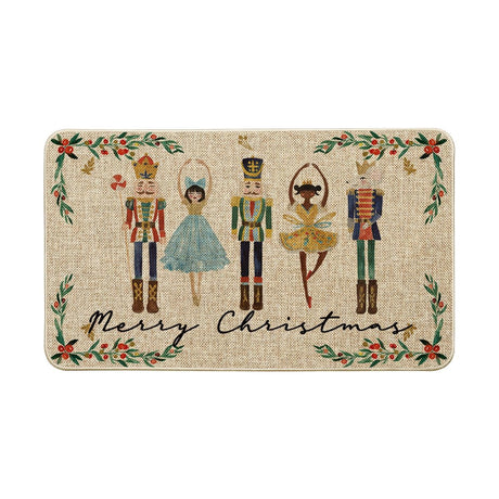 Artoid Mode Watercolor Nutcrackers Merry Christmas Doormat, Seasonal Winter Low-Profile Rug Switch Mat for Indoor Outdoor 17x29 Inch Artoid Mode