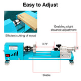 BERXOL Mini Wood Lathe Machine, 12V- 24VDC,7 Variabla Speeds 4000-9000 RPM, with Wood Lathe Milling Accessories, for Wood Polishing, Grinding, Cutting and Milling DIY … (A) BERXOL