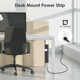 8 Outlet Heavy Duty Power Strip with 8 Individual Switches,Moutable Metal Power Strip Surge Protector 1200 Joules,6FT 14AWG Extension Cord,15A 1800W 125V 60Hz ANNQUAN