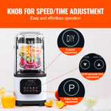 VEVOR Professional Blender with Shield, Commercial Countertop Blenders, 68 oz Jar Blender Combo, Stainless Steel 9 Speed & 5 Functions Blender, for Shakes, Smoothies, Peree, and Crush Ice, White VEVOR