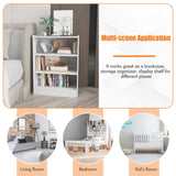 Giantex 3-Tier Modern White Cube Bookcase with Adjustable Shelves and Anti-Tipping Device Giantex