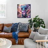 Natuyalo Framed Paint by Numbers Kit for Adults Beginner, Dragon Baby Acrylic Adult Paint by Number Kits on Canvas with Frame, Blow Bubbles Canvas Painting Perfect for Home Decor 12"x12" Natuyalo