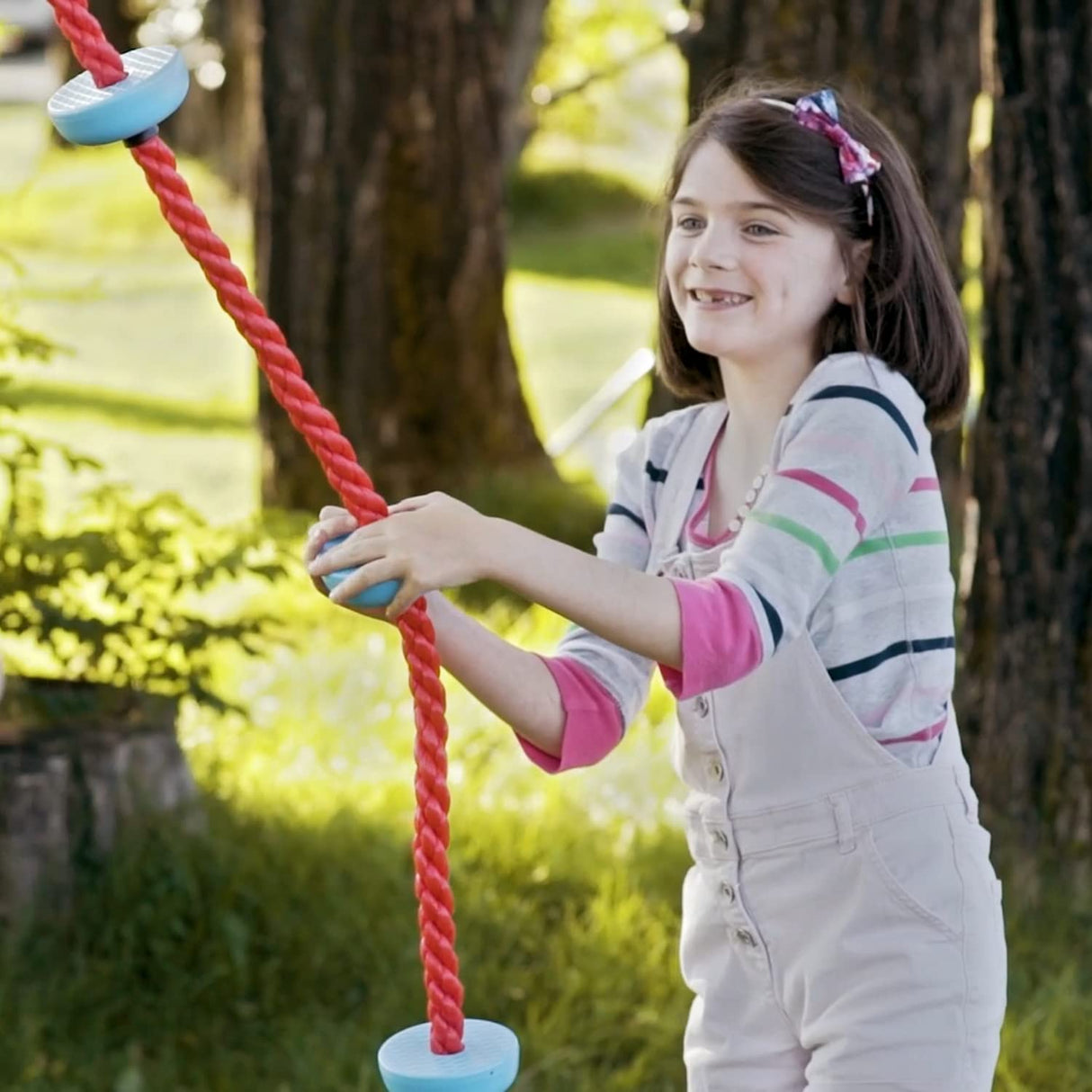 Lily's Things Climbing Rope for Kids | Ninja Warrior Accessories for Slackline Obstacle Course | Attach to Most Home Playground Equipment Sets | Ninja Slackline Accessories | 6Ft Long | 5 Foot Holds Lily's Things