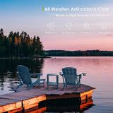 GREENVINES Adirondack-Chairs-with-Ottoman | Set of 2 | Folding | Retractable-Footrest | HDPE Plastic | All Weather Fire Pit Chair | Cup Holders | Blue | for Outdoor Poolside GREENVINES