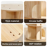 Buzleer 4-Tier Rotating Bookshelf Tower – Space-Saving Solid Wood Book Organizer for Small Spaces Buzleer