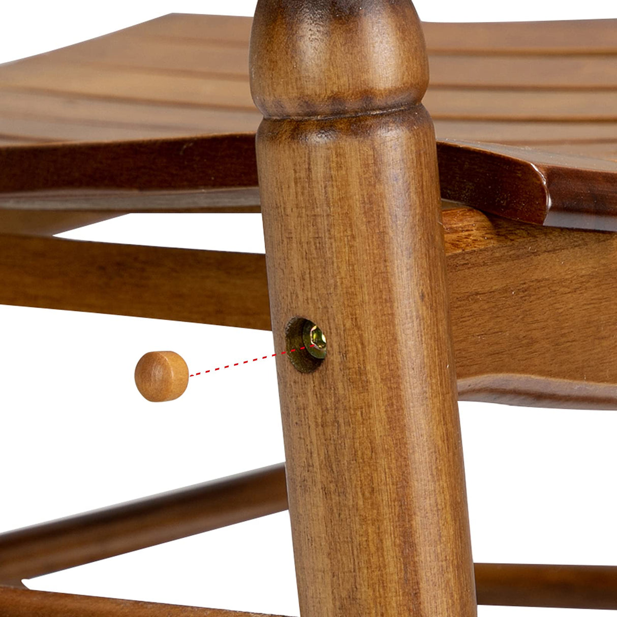 VINGLI 2 PCS Wood Rocking Chair Outdoor with 450 lbs Support Relaxing Rocker Solid Wood High Back Seat Reclining Seat for Deck, Garden, Backyard, Porch, Indoor or Outdoor Use, Teak VINGLI