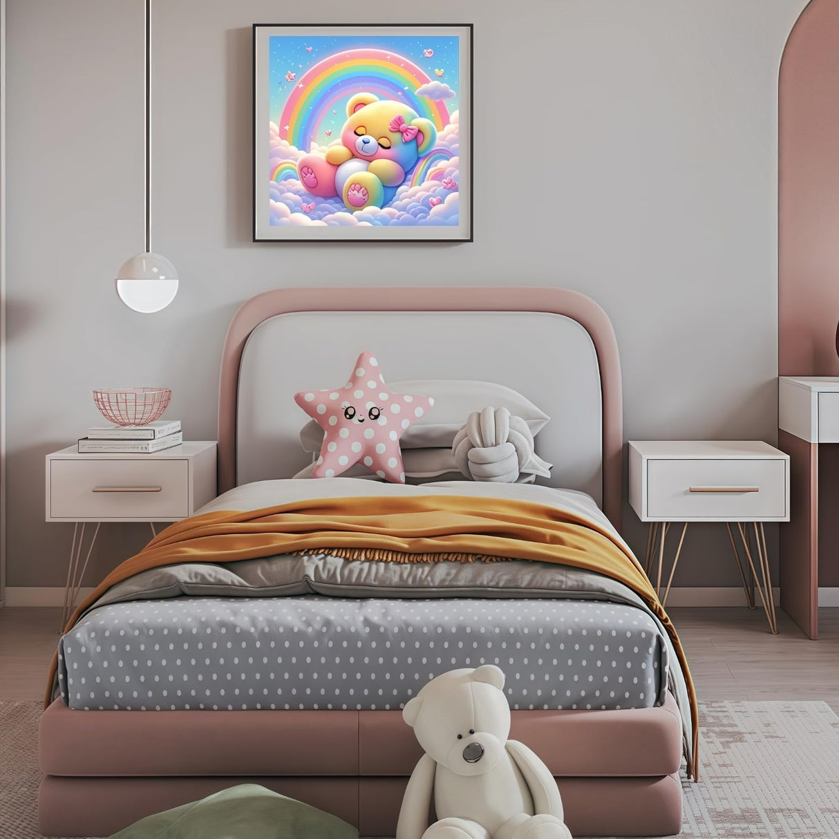 5D Diamond Painting Kits for Adults, Rainbow Bear Diamond Art Kits for Adults Beginner, DIY Full Drill Diamond Dot Gem Painting for Home Wall Decor 13.78x13.78inch BYGFHLYW