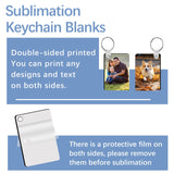 LaiHiulaan 240Pcs Sublimation Keychain Blanks Rectangle Bulk Products Double Sides 80 MDF Sublimation Keychains Blank with 160 Rings and Clips Heat Transfer for Craft LaiHiulaan