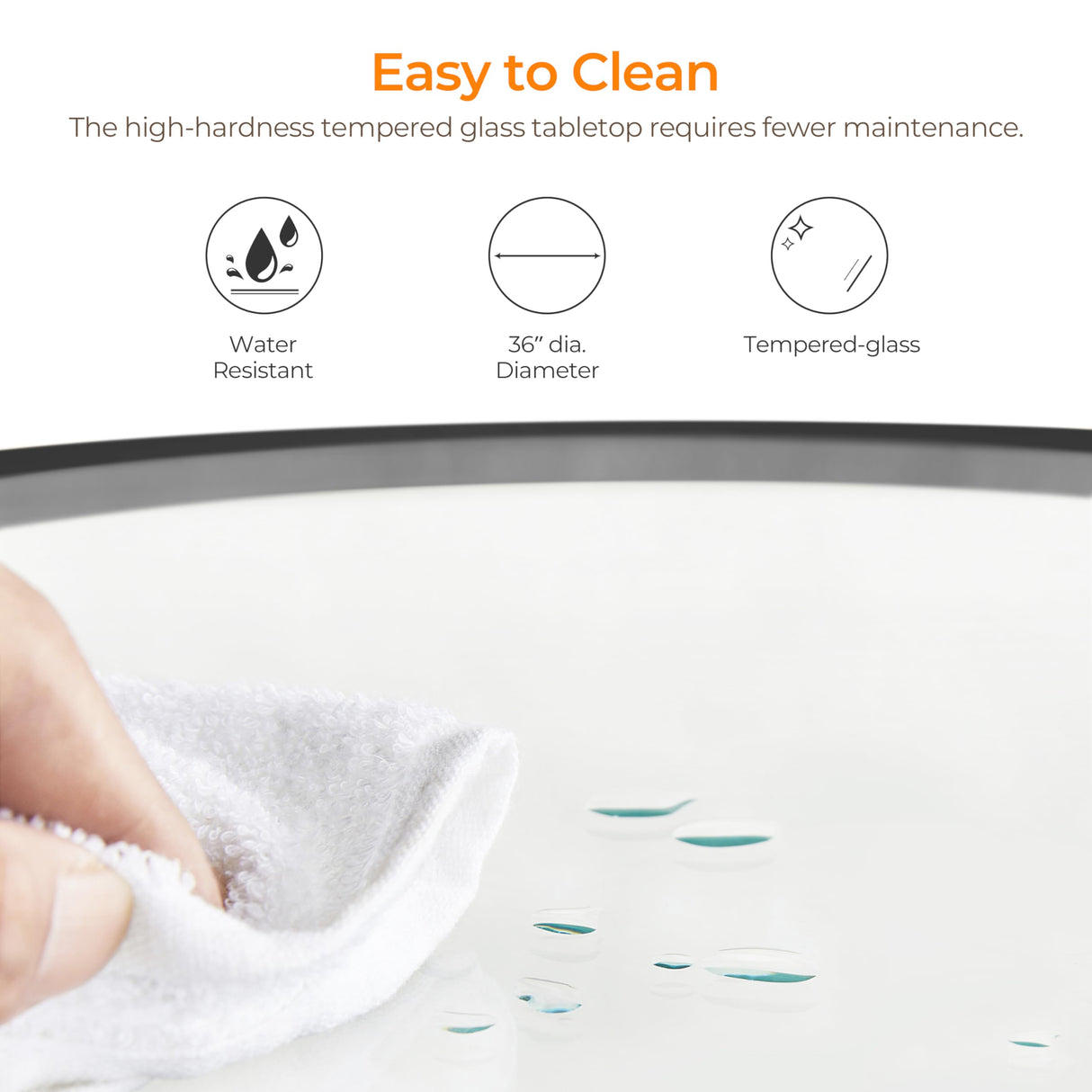 Yaheetech 36" Round Glass Coffee Table, Black Circle Coffee Table Center Table with Glass Top, Small Coffee Table for Living Room, Office & Apartment Yaheetech